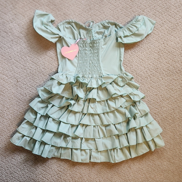 SUGAR THRILLZ Off Shoulder Corset Bustier Ruffle Mini Dress, Size XS - Picture 5 of 6